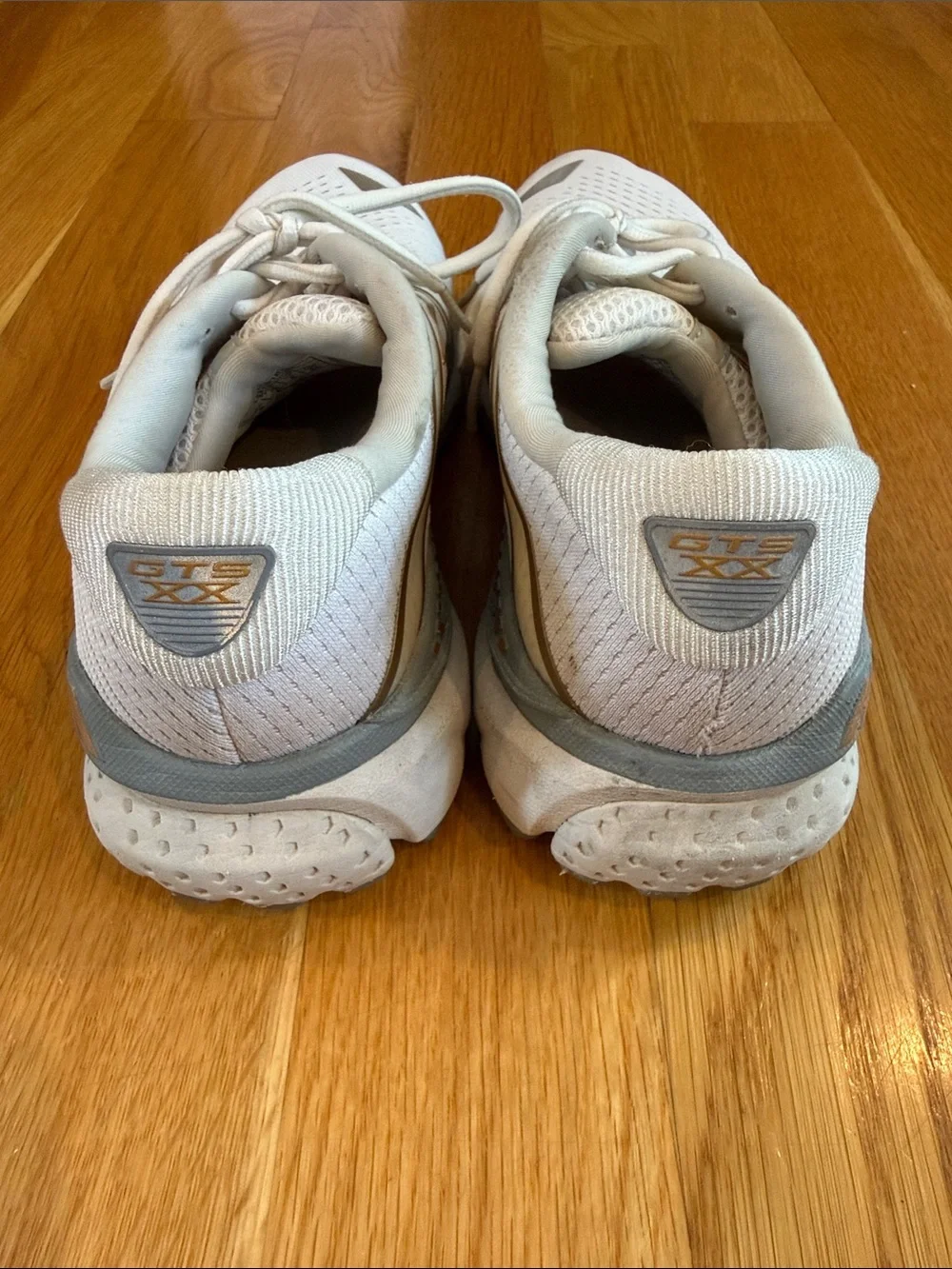 Brooks Adrenaline Women's White Running Sneakers with Gold Accents